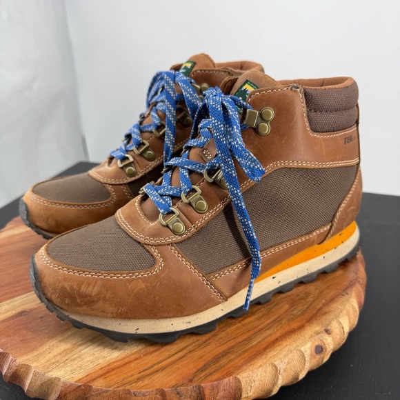 L.L. Bean Katahdin waterproof- Brown Blue laces Hiking Boots Rugged tek 2.5 sz 7 - Picture 5 of 11